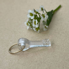 Load image into Gallery viewer, Key charm clear quartz - 14kt yellow solid yellow gold jump ring