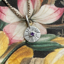 Load image into Gallery viewer, Sale - OOAK round amethyst sterling silver pendant/charm