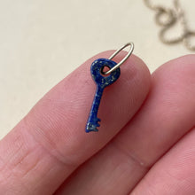 Load image into Gallery viewer, Key charm Lapis lazuli - Solid 14kt gold jump ring
