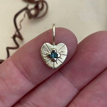 Load image into Gallery viewer, OOAK Heart sapphire 10kt solid yellow gold pendant/charm