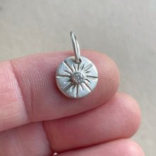 Load image into Gallery viewer, OOAK round moissanite sterling silver pendant/charm