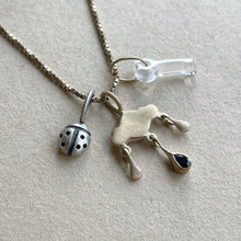 Load image into Gallery viewer, Key charm clear quartz - 14kt yellow solid yellow gold jump ring