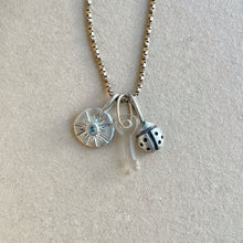 Load image into Gallery viewer, OOAK round aquamarine sterling silver pendant/charm