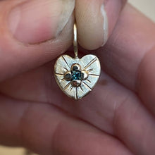 Load image into Gallery viewer, OOAK Heart sapphire 10kt solid yellow gold pendant/charm