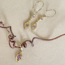 Load image into Gallery viewer, Custom Pink Sapphire Earring & Pendant Set – Final Balance for Britt