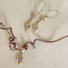 Load image into Gallery viewer, Custom Pink Sapphire Earring & Pendant Set – Final Balance for Britt