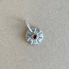 Load image into Gallery viewer, OOAK round ruby sterling silver pendant/charm