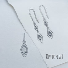 Load image into Gallery viewer, Custom Pink Sapphire Earring & Pendant Set in 10kt Yellow Gold – Option #1 Design