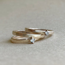 Load image into Gallery viewer, Made to order - Square Stone Stacking Ring, Minimal, Organic, Ethically Made