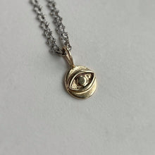 Load image into Gallery viewer, October - OOAK yellow gold eye pendant
