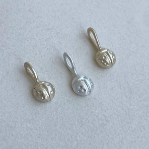 OOAK - 10kt yellow gold/sterling silver ladybug charms