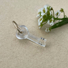 Load image into Gallery viewer, Key charm clear quartz - 14kt yellow solid yellow gold jump ring