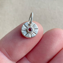 Load image into Gallery viewer, OOAK round ruby sterling silver pendant/charm