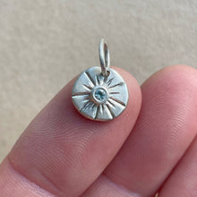 Load image into Gallery viewer, OOAK round aquamarine sterling silver pendant/charm