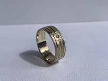 Load image into Gallery viewer, Rustic Male Wedding band/Engagement ring - 8mm - yellow gold