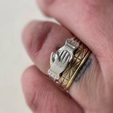 Load image into Gallery viewer, Made to order - LOVER Fede Gimmel ring - Sterling Silver, Yellow Gold, White Gold - stacking ring