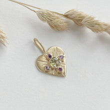 Load image into Gallery viewer, Custom Yellow Sapphire & Rhodolite Garnet Heart Pendant – Final Balance