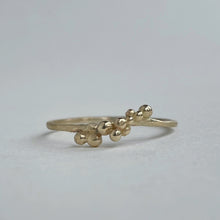 Load image into Gallery viewer, front view of yellow gold granulation stacking ring size 8 one of a kind handcrafted

