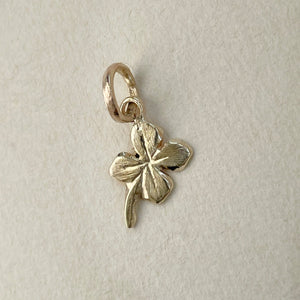 May - OOAK four leaf clover gold pendant.