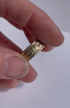 Load and play video in Gallery viewer, Rustic Male Wedding band/Engagement ring - 8mm - yellow gold