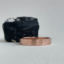 Load image into Gallery viewer, Handcrafted 4mm Rustic Rose Gold Wedding Band - Made with recycled ethical gold - Perfect for men's wedding bands or as a rustic wedding ring