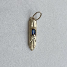 Load image into Gallery viewer, February - OOAK blue sapphire gold pendant.
