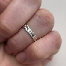 Load image into Gallery viewer, geometric wedding band, wedding band, ethically sourced sterling silver, men's wedding bands, recycled silver, eco-friendly jewelry
