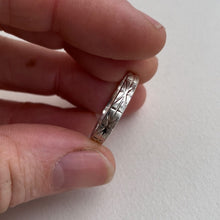 Load image into Gallery viewer, geometric wedding band, wedding band, ethically sourced sterling silver, men's wedding bands, recycled silver, eco-friendly jewelry