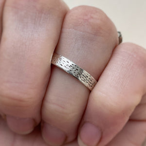 925 - 4mm - Textured silver wedding band