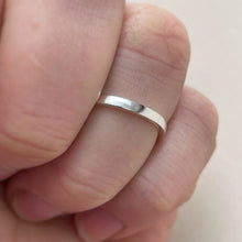 Load image into Gallery viewer, Thin 925 Sterling Silver Wedding Band with Semi-Polished Texture