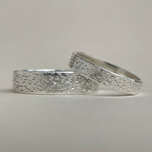 Load image into Gallery viewer, 925 - Textured  Wedding Band Set - 4mm and 6mm - Silver