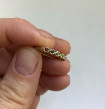 Load image into Gallery viewer, Solid gold Multi stone ring - Family ring - birthstone ring - Mother’s ring - eco friendly and sustainably sourced  10kt yellow gold - Gift for her family ring - birthstone ring - Mother’s ring - Ethical - ethically sourced - personalized gift