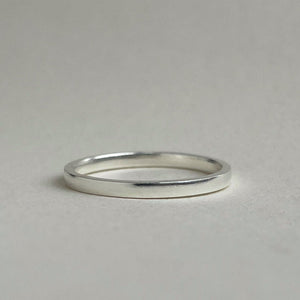 Thin 925 Sterling Silver Wedding Band with Semi-Polished Texture