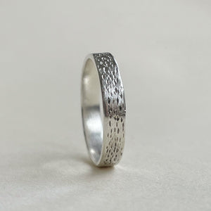 925 - 4mm - Textured silver wedding band