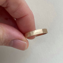 Load image into Gallery viewer, Hammered Brush Finished 4mm Yellow Gold Wedding Band