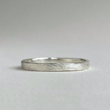 Load image into Gallery viewer, Thin Sterling Silver Wedding Band with Minimal Rustic Texture
