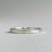 Load image into Gallery viewer, Thin Sterling Silver Wedding Band with Minimal Rustic Texture