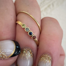 Load image into Gallery viewer, Solid gold Multi stone ring - Family ring - birthstone ring - Mother’s ring - eco friendly and sustainably sourced  10kt yellow gold - Gift for her family ring - birthstone ring - Mother’s ring - Ethical - ethically sourced - personalized gift