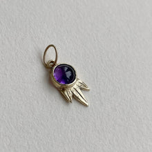 Load image into Gallery viewer, March - OOAK amethyst gold pendant.
