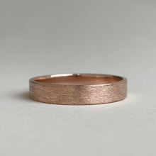 Load image into Gallery viewer, Handcrafted 4mm Rustic Rose Gold Wedding Band - Made with recycled ethical gold - Perfect for men's wedding bands or as a rustic wedding ring