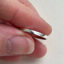 Load image into Gallery viewer, Thin 925 Sterling Silver Wedding Band with Semi-Polished Texture