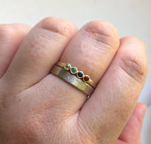 Load image into Gallery viewer, Solid gold Multi stone ring - Family ring - birthstone ring - Mother’s ring - eco friendly and sustainably sourced  10kt yellow gold - Gift for her family ring - birthstone ring - Mother’s ring - Ethical - ethically sourced - personalized gift