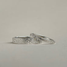 Load image into Gallery viewer, 925 - Unique Silver Wedding Band Set - Silver