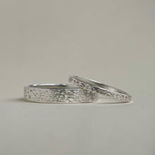 Load image into Gallery viewer, 925 - Unique Silver Wedding Band Set - Silver