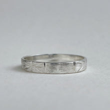 Load image into Gallery viewer, geometric wedding band, wedding band, ethically sourced sterling silver, men's wedding bands, recycled silver, eco-friendly jewelry