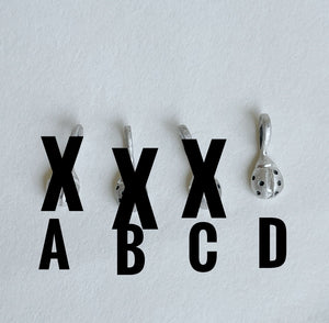 OOAK - Sterling silver ladybug charms