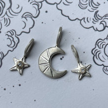 Load image into Gallery viewer, Silver Star charm Sterling silver with gold setting gold pendant/charm
