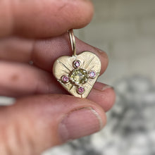 Load image into Gallery viewer, Custom Yellow Sapphire &amp; Rhodolite Garnet Heart Pendant – Final Balance
