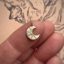Load image into Gallery viewer, Gold moon - Charm 10kt solid yellow gold pendant/charm

