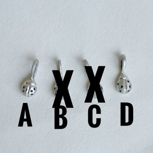 OOAK - Sterling silver ladybug charms